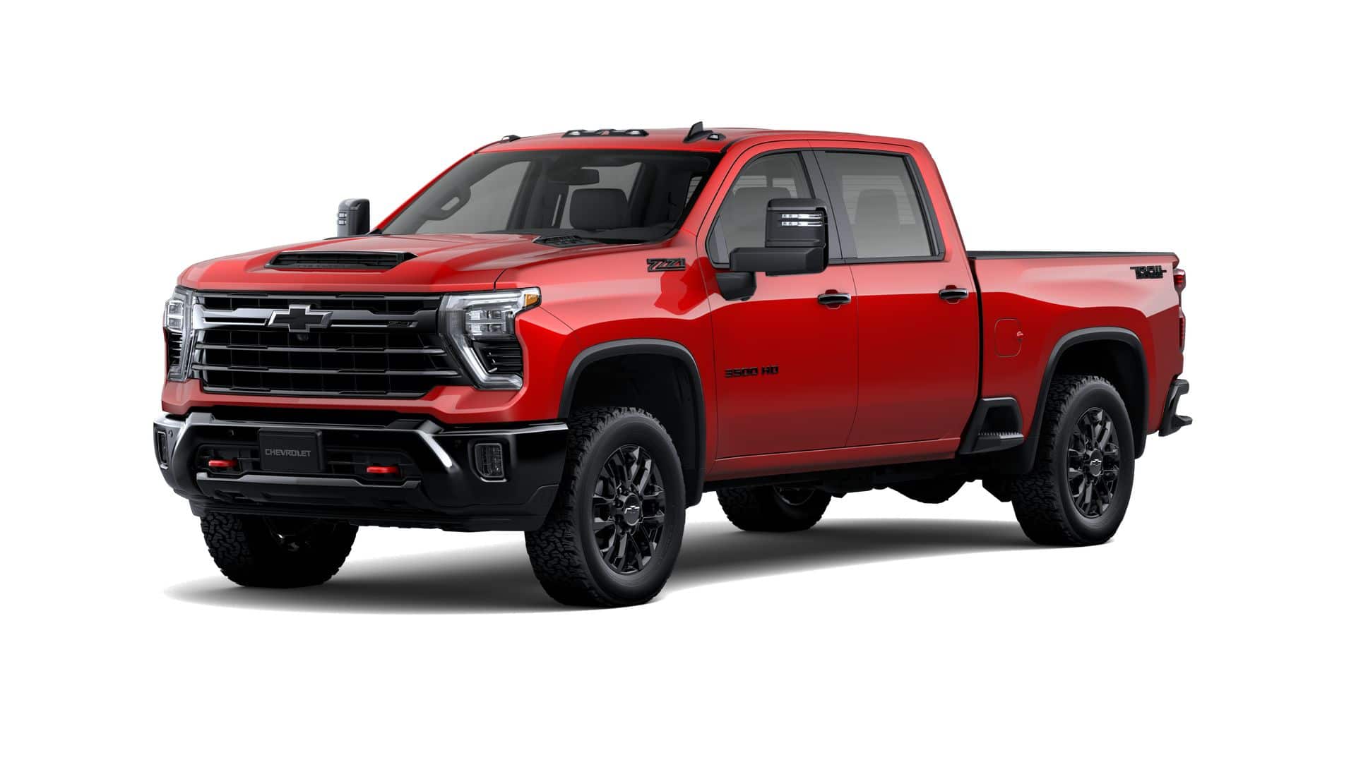 2026 Chevrolet Silverado 3500 HD LT in Red Hot — front three-quarter view