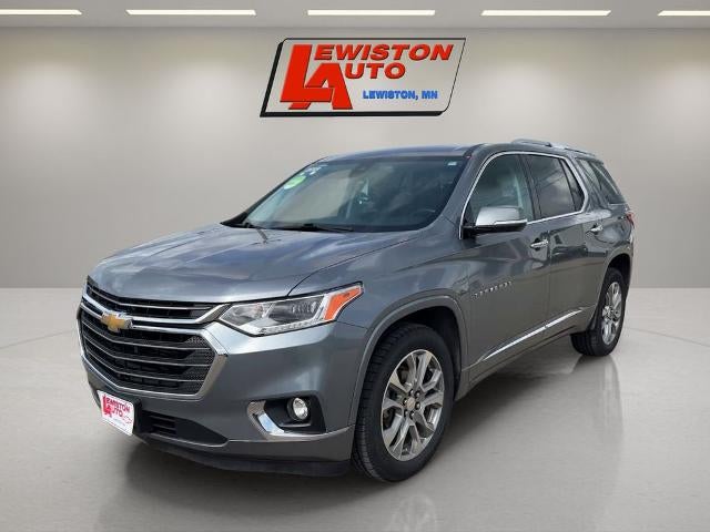 2019 Chevrolet Traverse Premier in Satin Steel Metallic — front three-quarter view