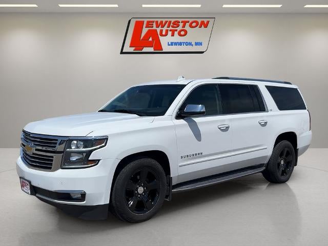 2015 Chevrolet Suburban LTZ in Summit White — front three-quarter view