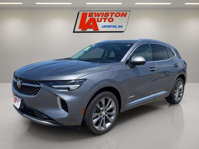 2021 Buick Envision Avenir in Satin Steel Metallic — front three-quarter view